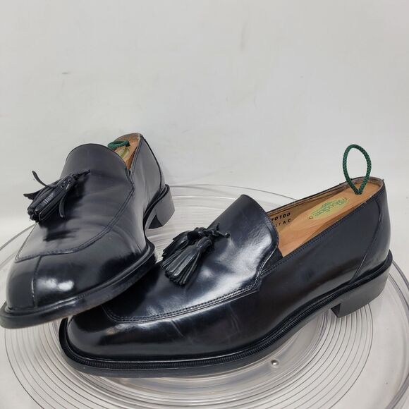 Vintage Florsheim IMPERIAL Black Tassel Loafers Mens 8 D Made in ITALY Worn 2x main image 4